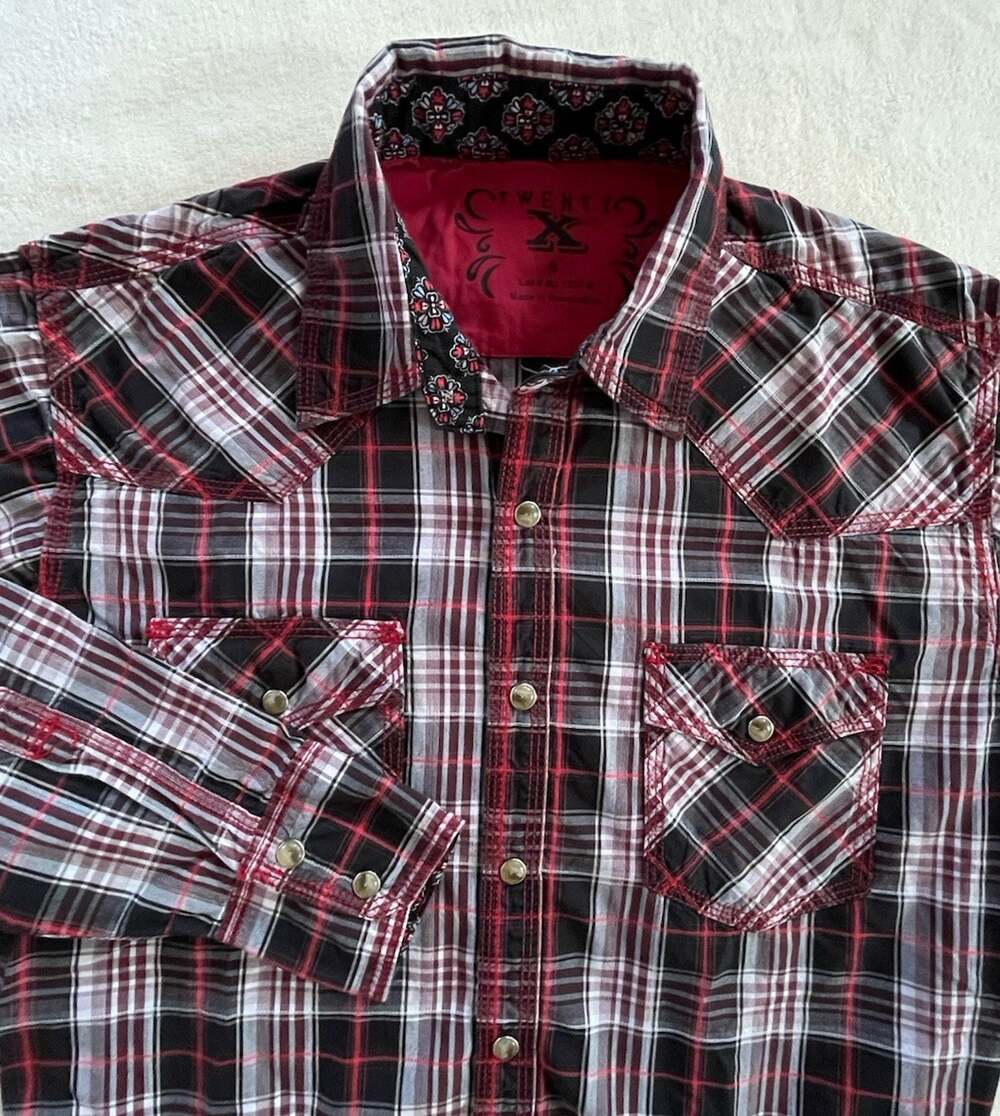 Wrangler Twenty X Western Pearl Snap Shirt Mens Small